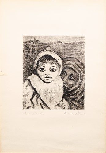 Carlo Levi - Ritratto di bambina, s.d., litografia, mm 500x350